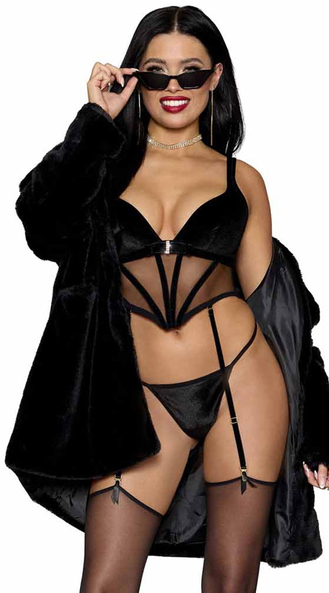 Velvet Bustier & G-String