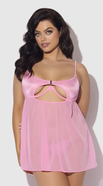 Zoe Oil Slick Openable Cup Underwire Babydoll