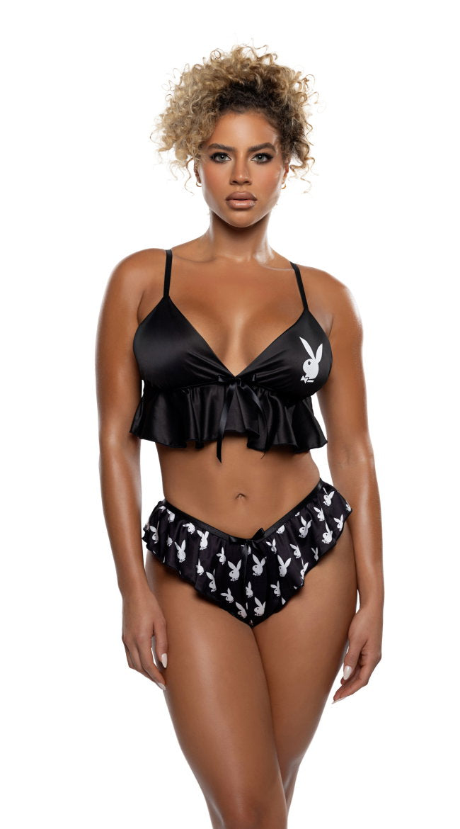 Playboy Flutter Bunny Satin Lounge Set