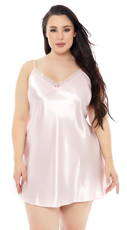 Plus Size Midnight Satin Chemise
