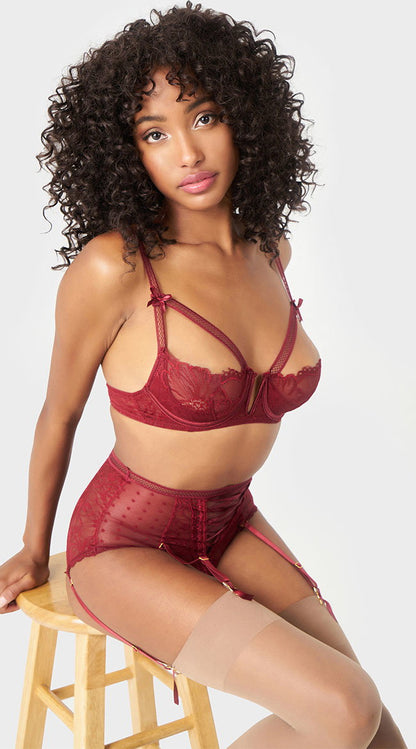 High Waisted Lace Bra Set