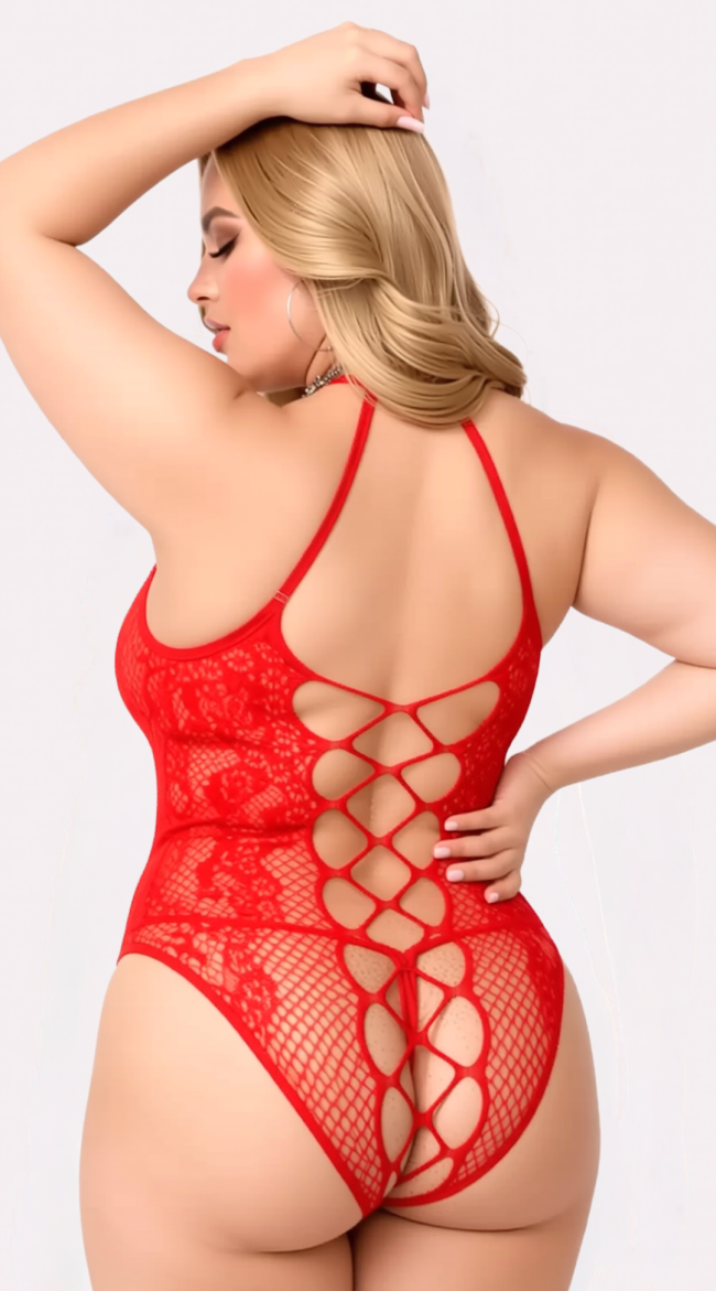 Yandy Plus Size Dark Fantasies Crotchless Teddy